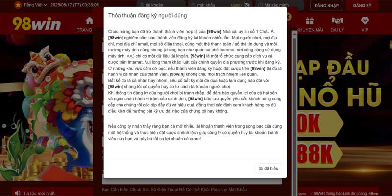 Những lưu ý quan trọng khi người tham gia chơi thực hiện